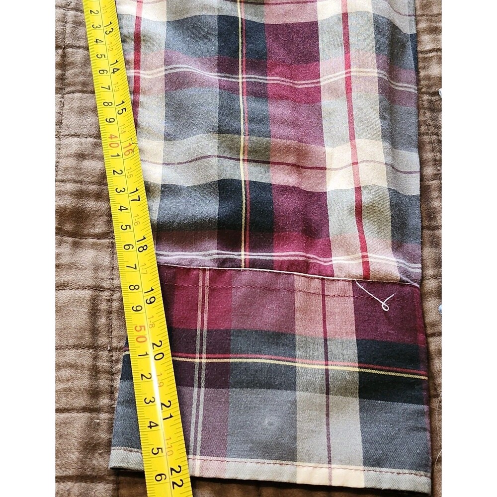 90s Ely Cattleman Tall Man Western Plaid Pearl Snap Long Sleeve Shirt 2XLT - Picture 9 of 9